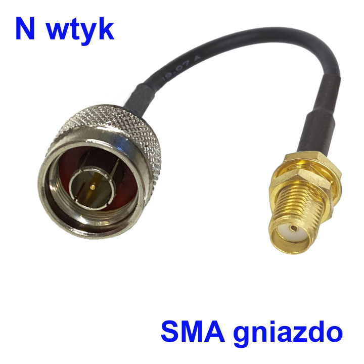 N plug to SMA socket RG174 1 m RF cable | RF 50 Ω