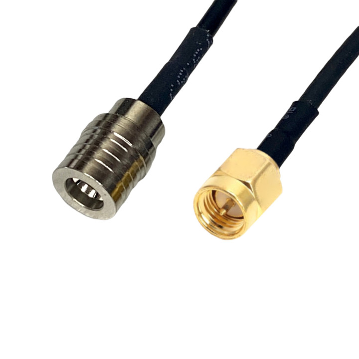 Pigtail QMA wtyk / SMA wtyk RG174 20cm 
