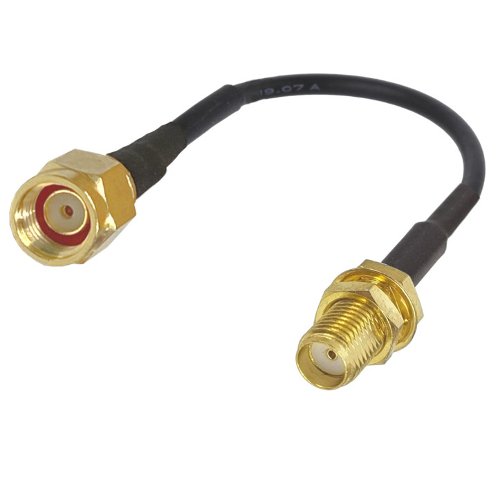 Pigtail SMA gniazdo / SMA-RP wtyk RG174 / 50cm