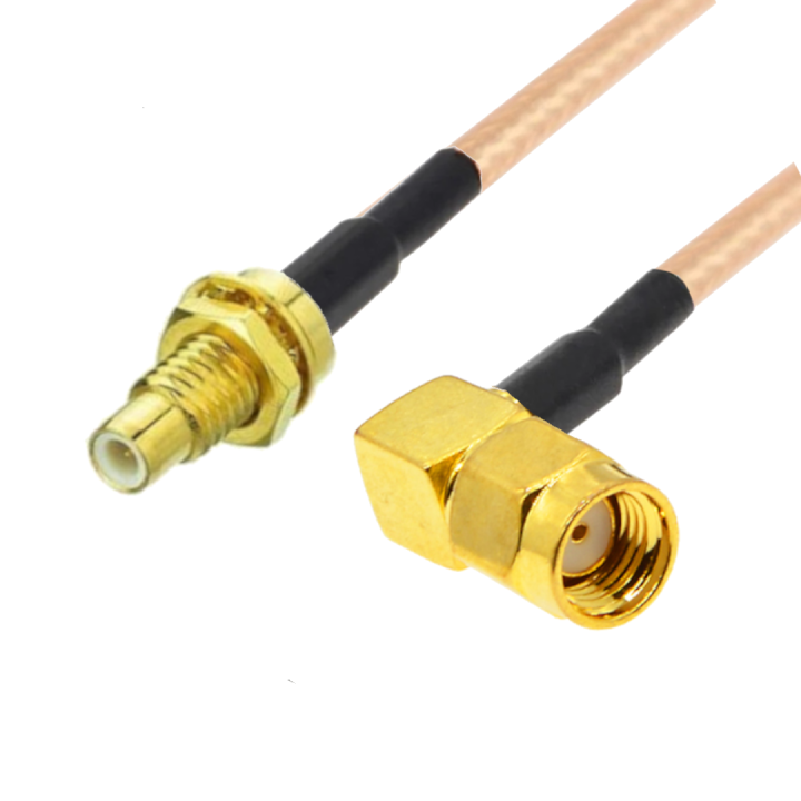 Pigtail SMA-RP wtyk RA / SMC wyk BH RG316 30cm