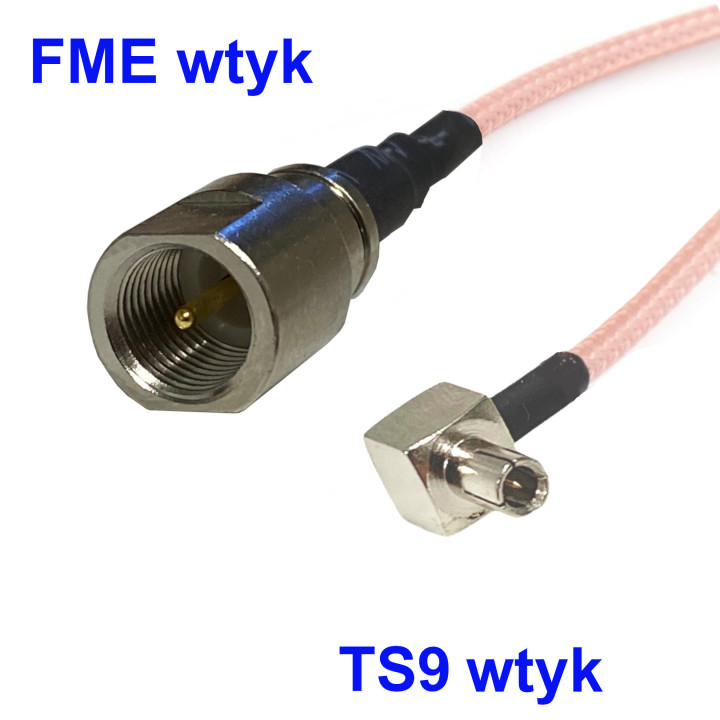 RF jumper TS9 plug to FME plug RG316 15 cm | RF 50 Ω
