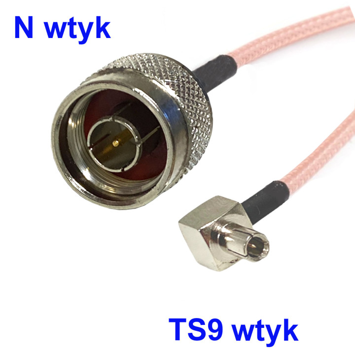 TS9 plug to N plug RG316 15 cm cable assembly | RF 50 Ω