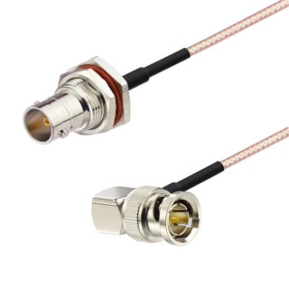 Kabel SDI BNC gniazdo / BNC wtyk RA 75ohm 50cm