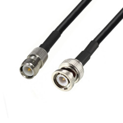 Kabel antenowy BNC wtyk / TNC-RP gniazo RG58 1m