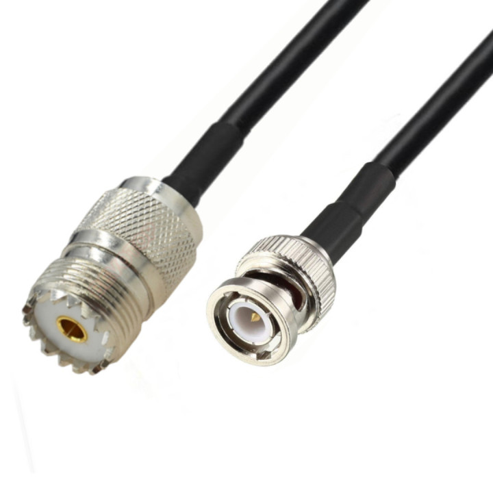 Kabel antenowy BNC wtyk / UHF gniazdo RG58 25m
