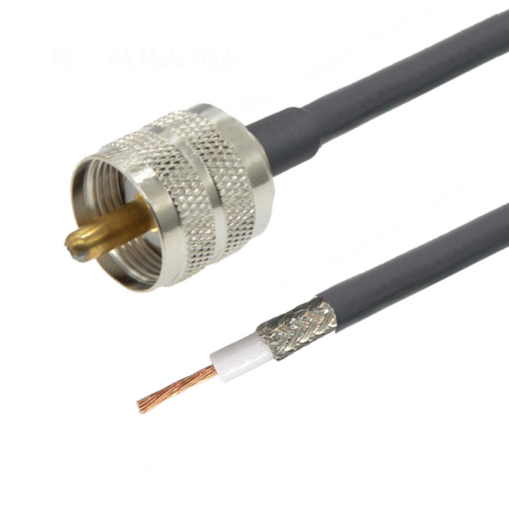 Kabel antenowy RG58 UHF wtyk 10m do lutowania