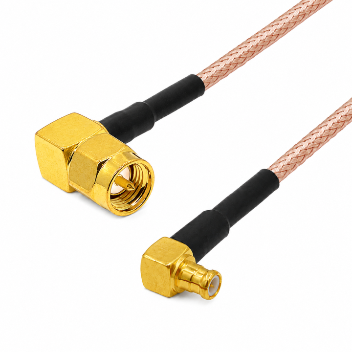 Pigtail MCX wtyk RA / SMA wtyk RA RG316 50cm