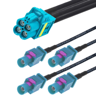 Adapter mini FAKRA Z gniazdo / 4xFAKRA wtyk 0,5m 