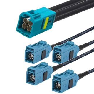 Adapter mini FAKRA Z wtyk / 4xFAKRA gniazdo 0,5m 