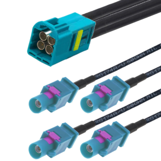Adapter mini FAKRA Z wtyk / 4xFAKRA wtyk 0,5m 