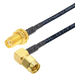 Pigtail SMA gniazdo / SMA wtyk RA RG174 50cm