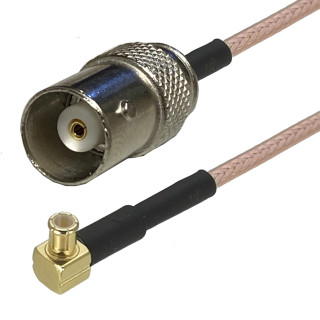 Pigtail MCX wtyk RA / BNC gniazdo RG316 50cm