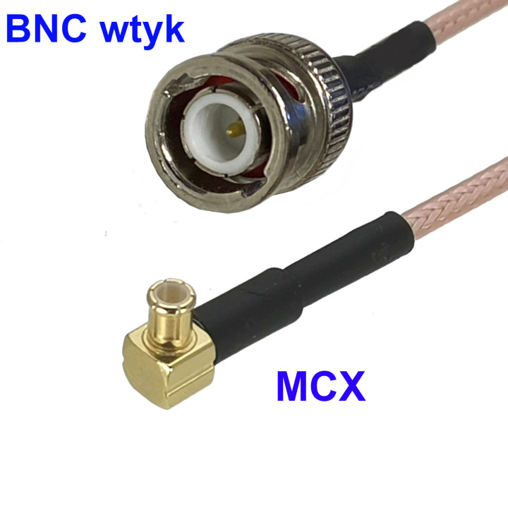 Pigtail MCX wtyk RA / BNC wtyk RG316 50cm