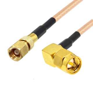 Pigtail SMA wtyk RA / SMC gniazdo RG316 30cm