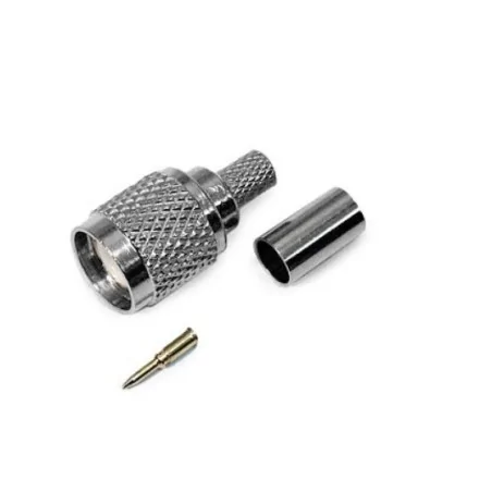 TNC plug connector for RG58 cable crimped