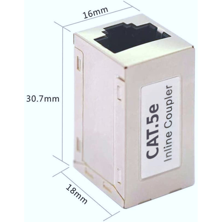 Ethernet-Kabelstecker Kat.5e STP 2 x RJ45-Buchse