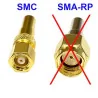 Fișă SMC la cablu RG174, conector sertizat ANGLE