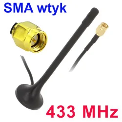 Antenna 433Mhz 3dBi magnetic SMA plug L16
