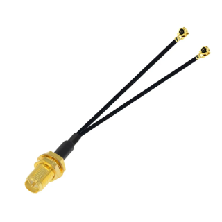 Pigtail TYPE Y 2x MHF4 - SMA RP socket RF0.81 30cm