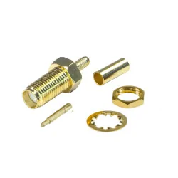 SMA-RP socket connector for RG174 cable, CLAMPED v1