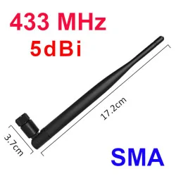 433Mhz 5dBi angled antenna with hinge, SMA V2 plug