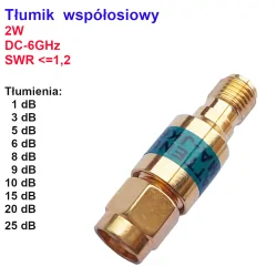 SET1 DC-6GHz sada atenuátoru SMA, zástrčka SMA gn SET1