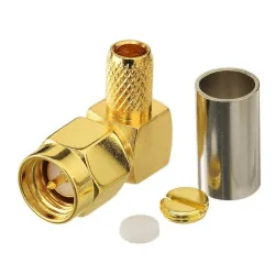 SMA plug connector for cable RG58 CRIMPED ANGLED