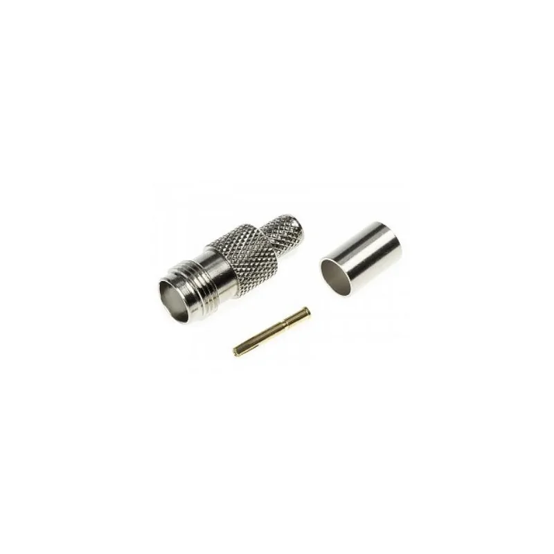 TNC socket connector for RG6 cable CRIMPED