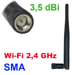 Antenă WiFi 2.4GHz 3.5dBi mufa SMA omnidirecțională