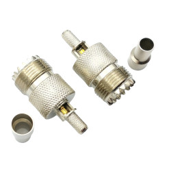 UHF socket connector for cable H155 crimped