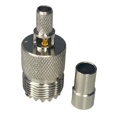 UHF socket connector for cable H155 crimped