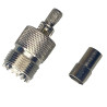 UHF socket connector for cable H155 crimped