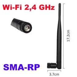 Antenă WiFi 2.4GHz 6dBi Omnidirecțională SMA-RP ALB