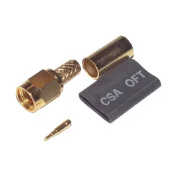 SMA plug connector for H155 crimped cable