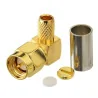 SMA plug connector for H155 angled crimped cable