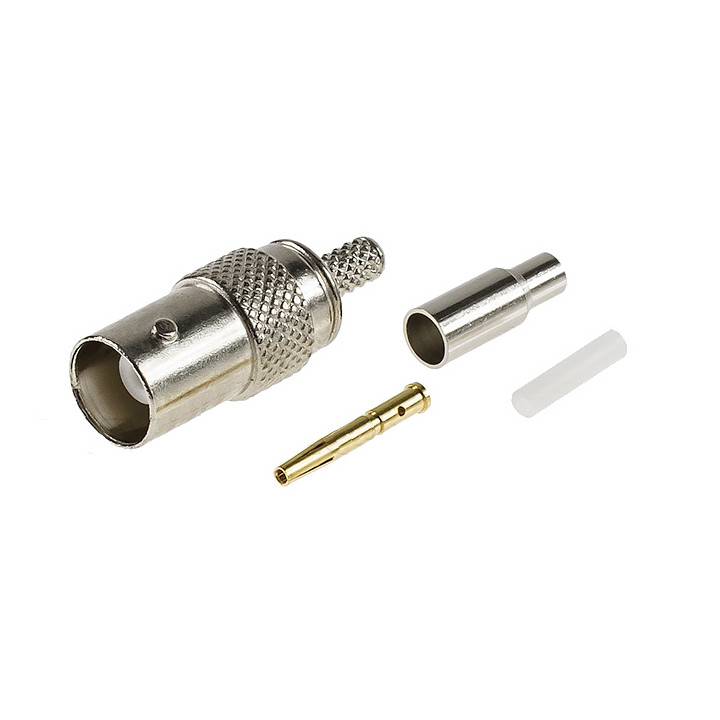 BNC socket connector for RG174 cable, crimped