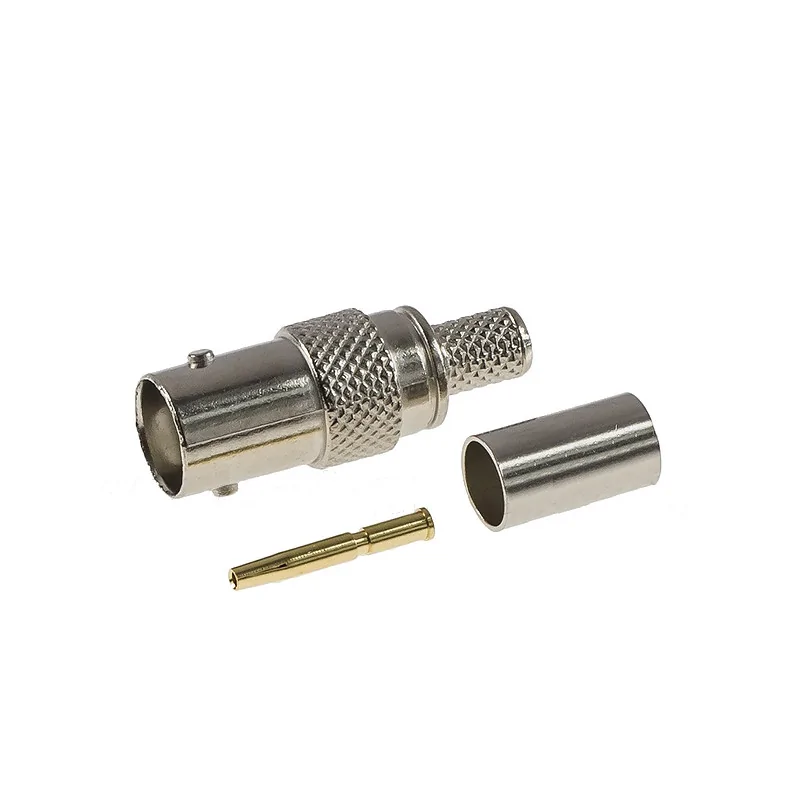 BNC socket connector for RG58 cable, crimped