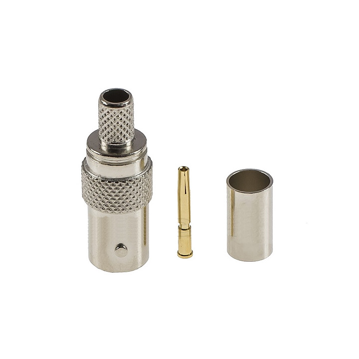 BNC socket connector for RG58 cable, crimped