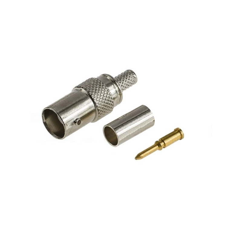 BNC RP socket connector for H155 cable, CRIMPED