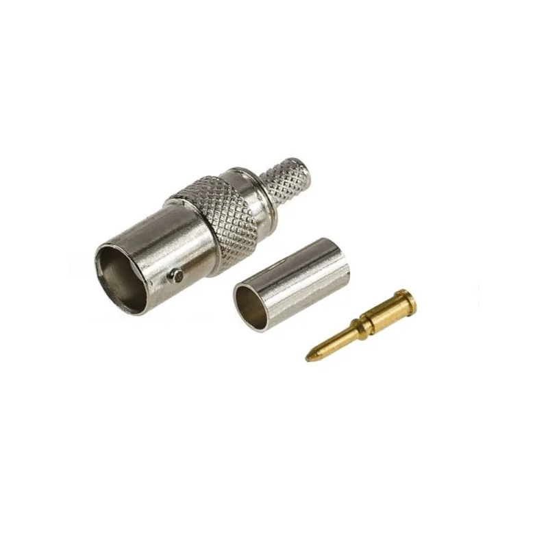 Conector soclu BNC RP pentru cablu H155, CLAMPAT