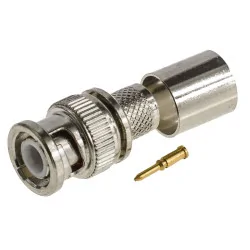 BNC plug connector for RG213 H1000 cable, CLAMPED