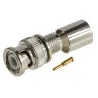 BNC plug connector for RG213 H1000 cable, CLAMPED