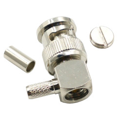 BNC plug connector for RG58 cable CRIMP ANGLE HQ