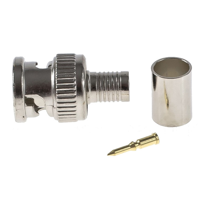 BNC-Stecker am RG6-Kabel, geklemmt