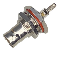 BNC socket connector for RG179 cable, crimped 75ohm