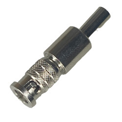 Micro BNC plug connector on RG179 cable, crimped