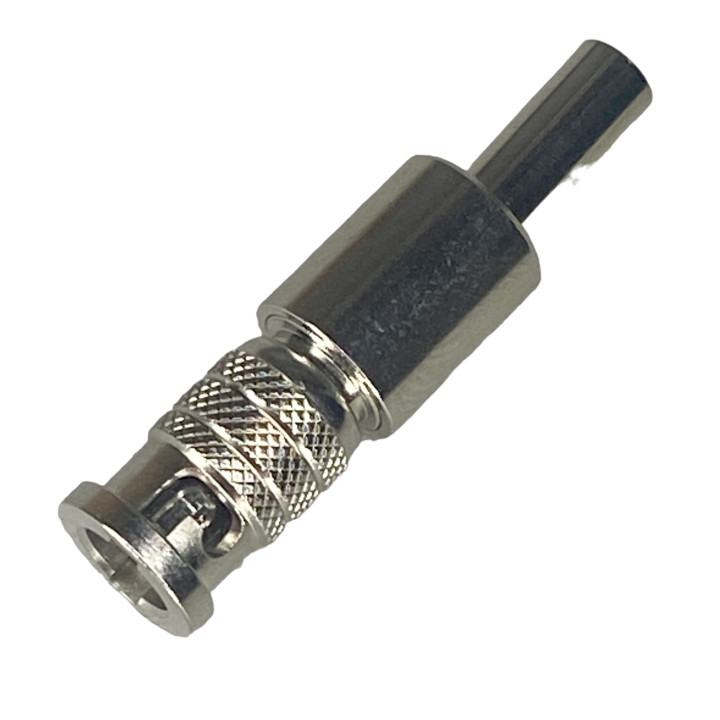 Micro BNC plug connector for RG179 cable, crimped