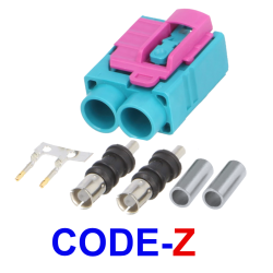 FAKRA 2 * RG174 CODE-Z STRAIGHT kabelová zásuvka