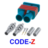 FAKRA 2 * RG174 CODE-Z STRAIGHT cable plug