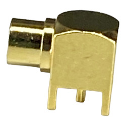 MCX socket connector on PCB, angled
